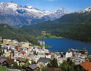 Looking towards  St Moritz Dorf with the lake in the background